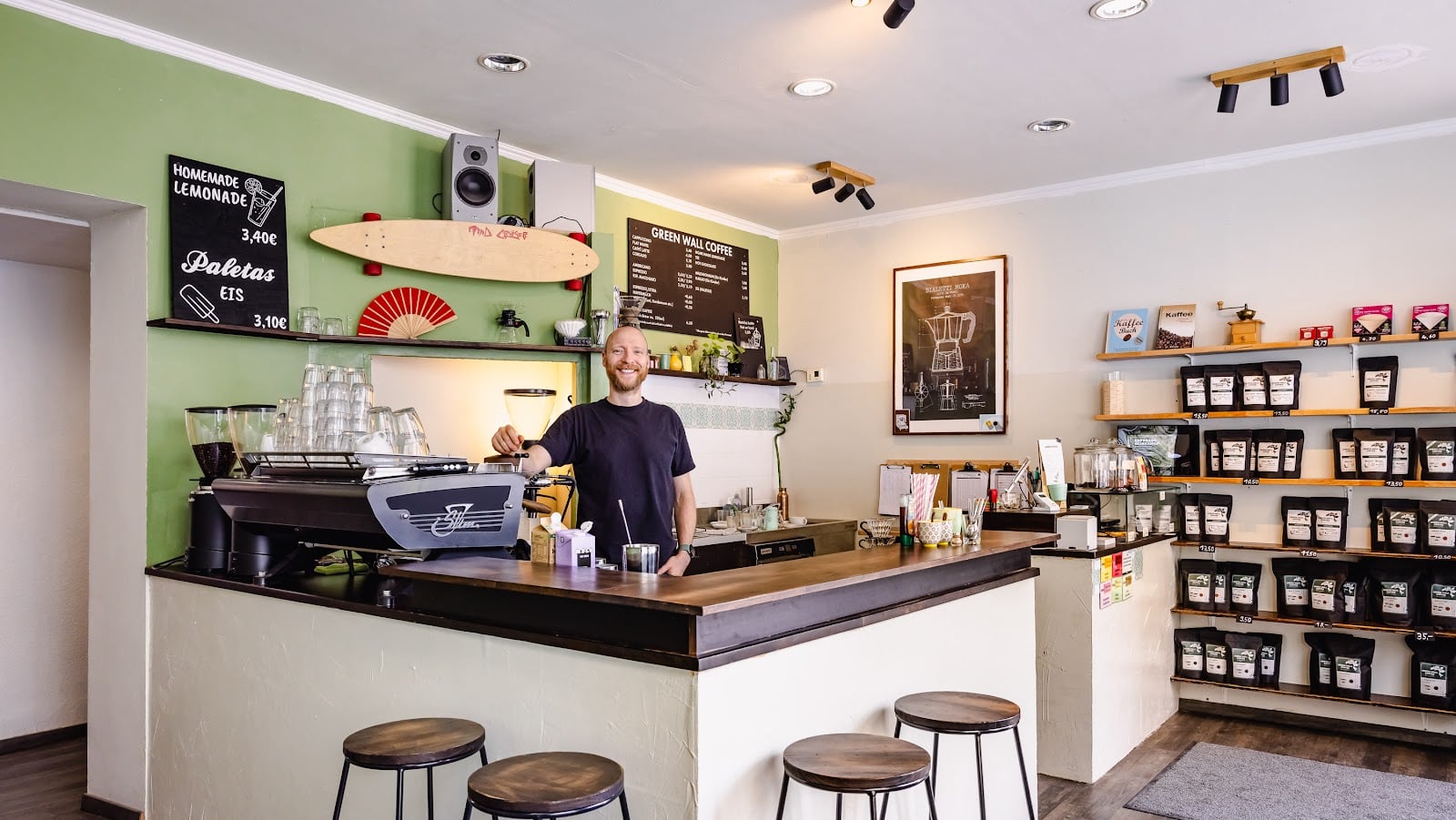 Green Wall Coffee interior